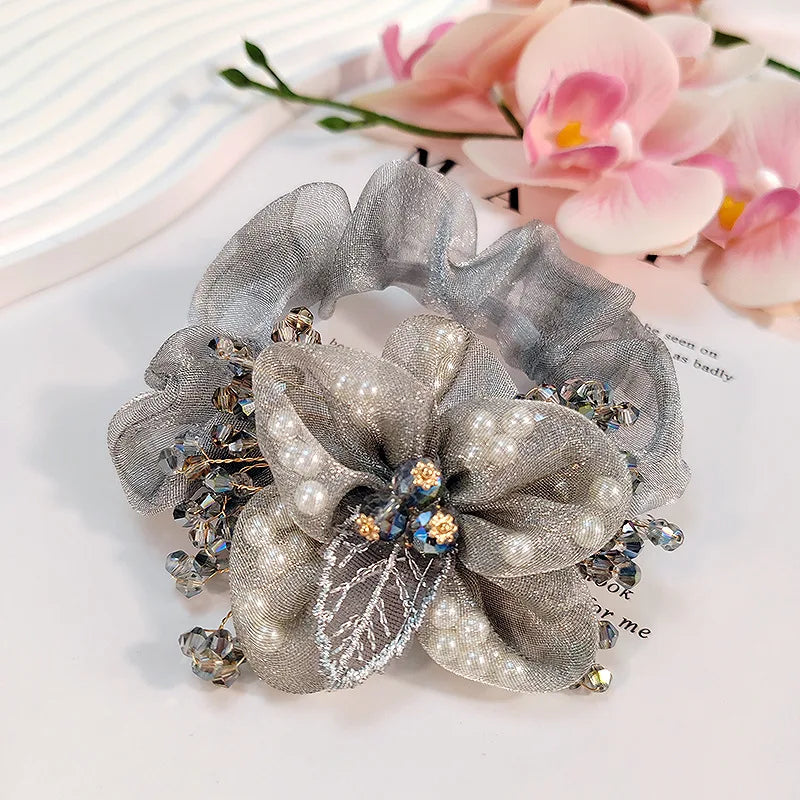 Chouchou Fleur Organza Strass | MDN Store