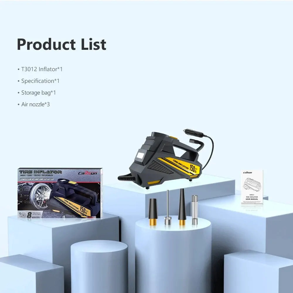 Compresseur Air Portable 12V 150PSI LED | MDN