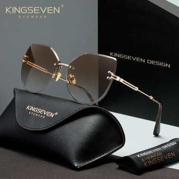 KINGSEVEN Lunettes de Soleil Sans Monture Femme Papillon Verres Dégradés UV400 | MDN Store 25