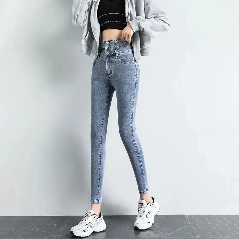 Jean Skinny Femme Doublé Polaire Bleu | MDN Store