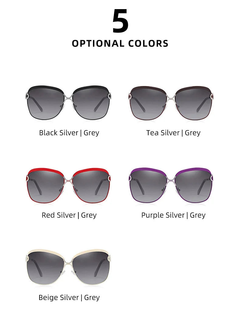 BARCUR Lunettes de Soleil Polarisées Femme Ovale Verres Dégradés UV400 Luxe | MDN Store 25