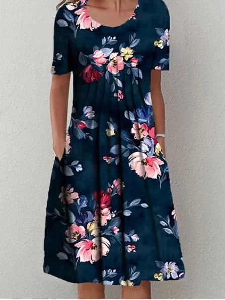 Robe Longue Femme Bohème Fleurie Volants Poches Été | MDN Store