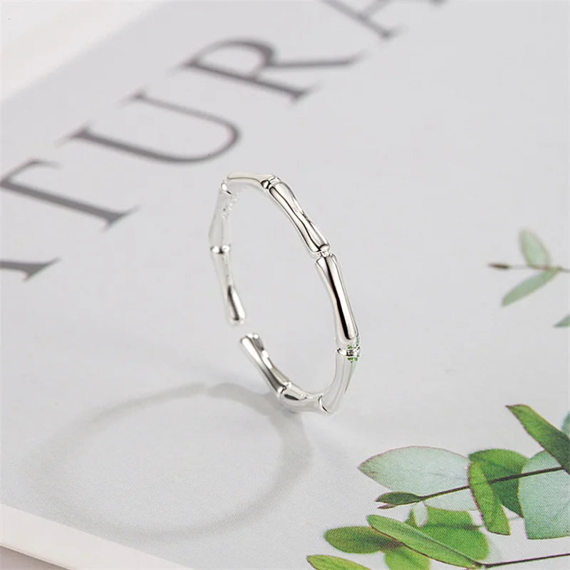 Bague Bambou Minimaliste Ajustable Femme | MDN
