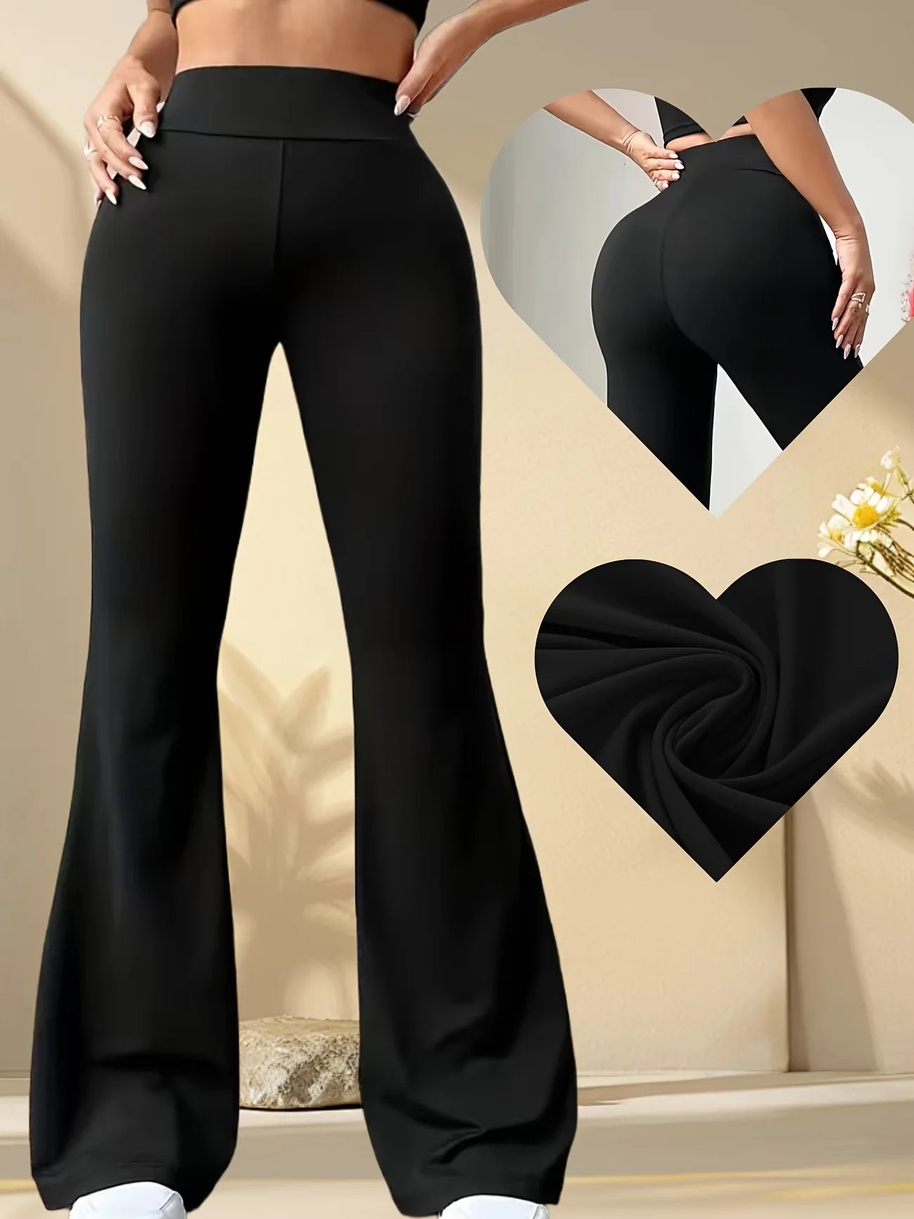 Pantalon Évasé Taille Haute Soie Glacée | MDN Store