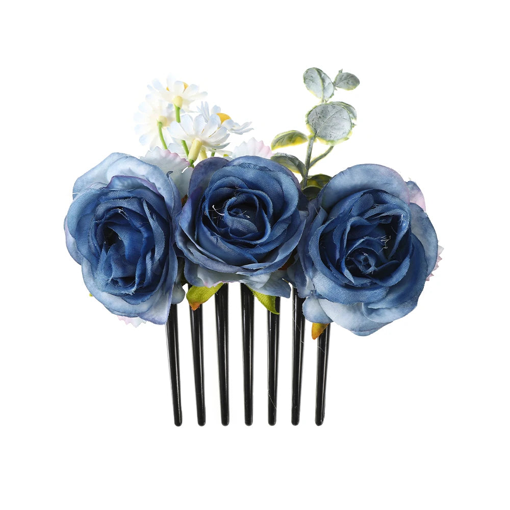 Pince Cheveux Double Rose Flanelle Boho - Barrette Fourche Élégante | MDN Store