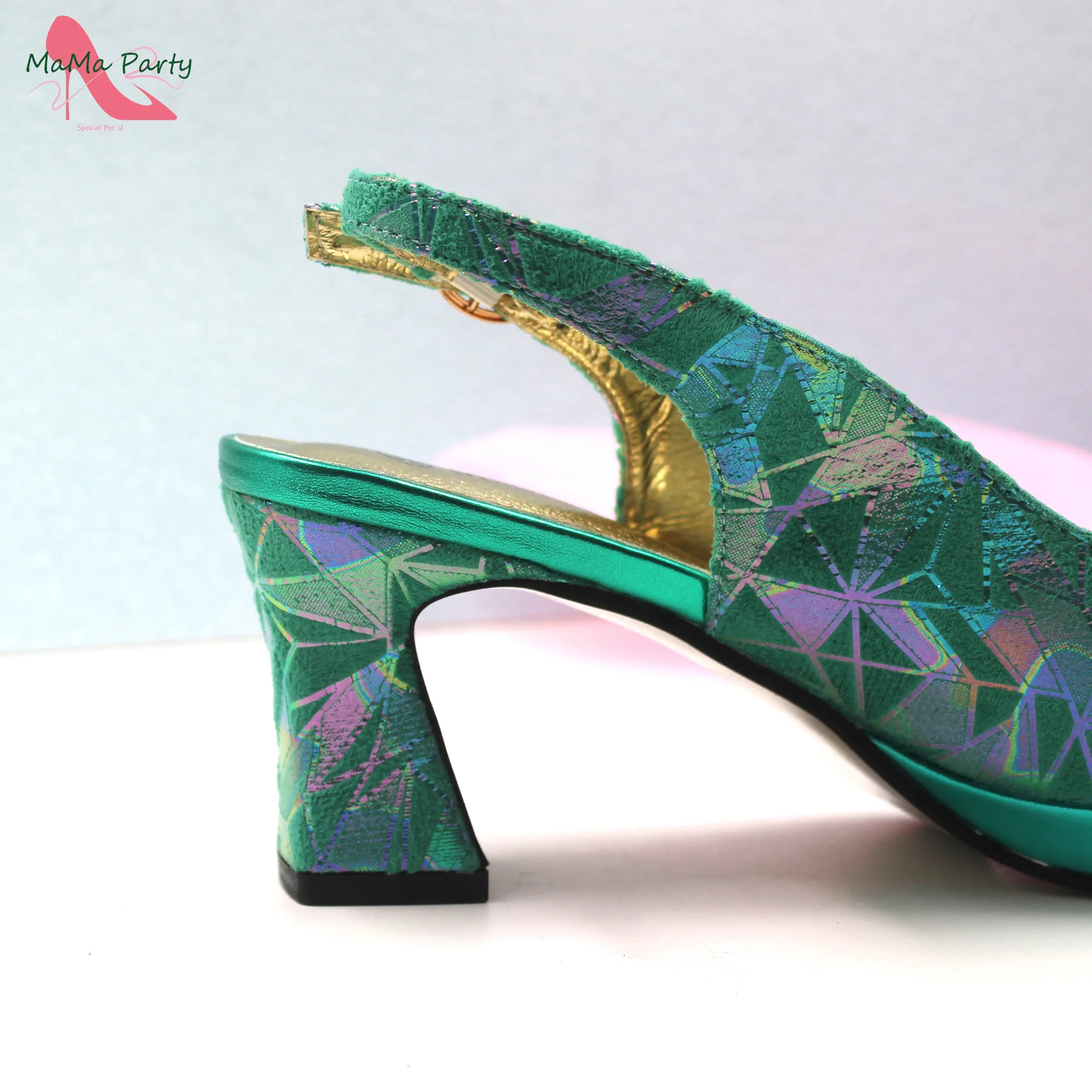 Escarpins Talon Carré Bout Ouvert Femme Soirée Mariage Élégant | MDN Store 25