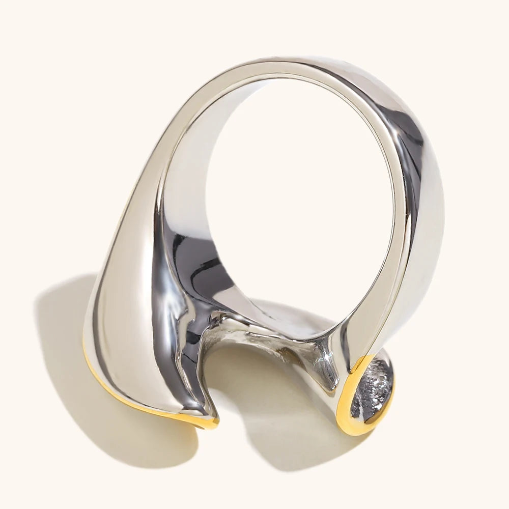 Bague Torsadée Acier Bicolore Or Argent | MDN Store