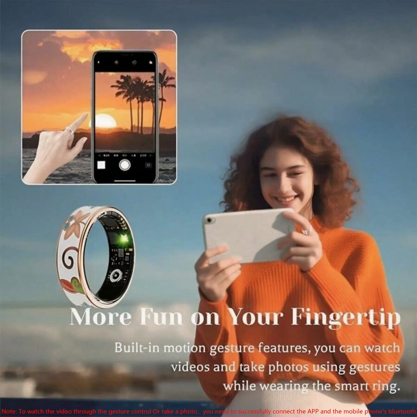 Bague Connectée Émail Coloré Santé Sommeil Sport | MDN