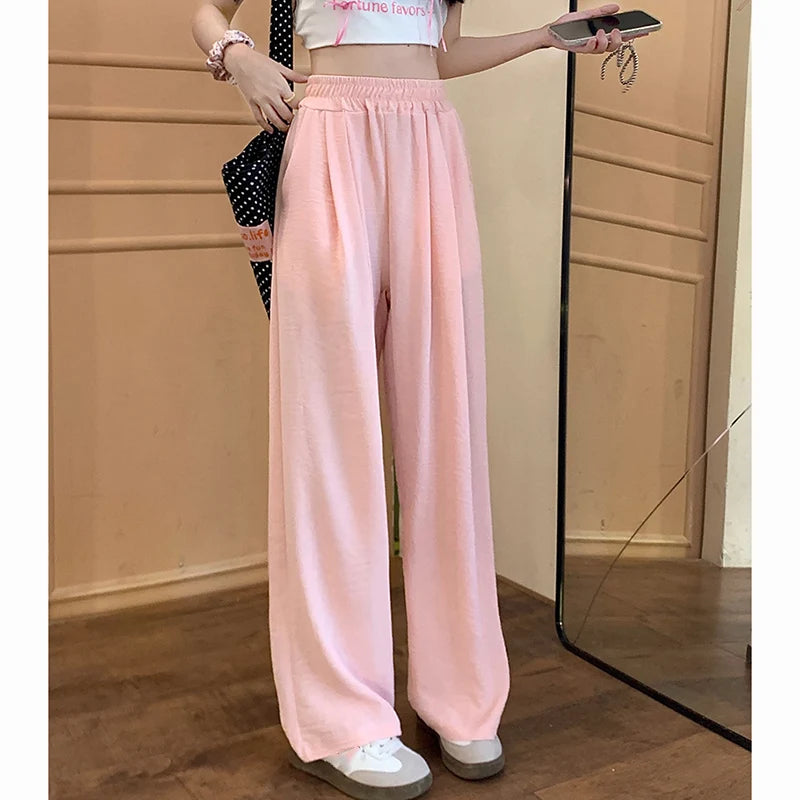 Pantalon Plissé Soie Glacée Taille Haute | MDN Store