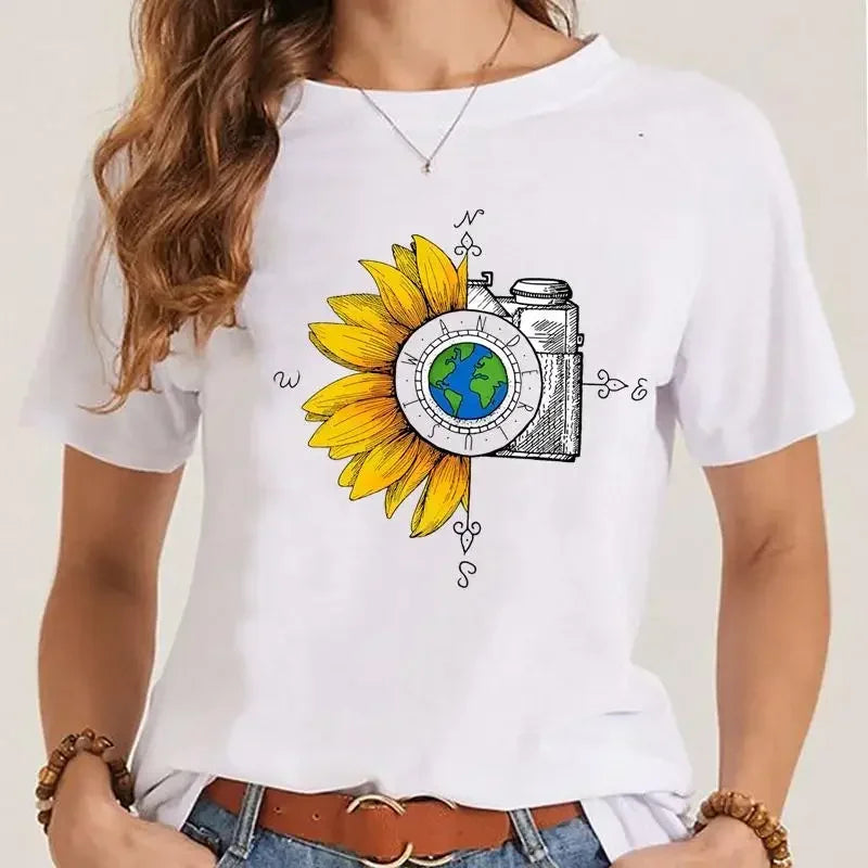 T-shirt Fleurs Printemps Style 90s Femme | MDN