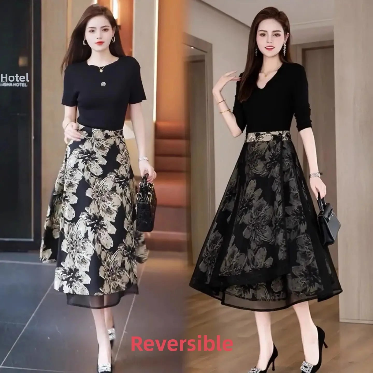 Jupe Courte Femme Fleurie Réversible Taille Haute A-Line Été | MDN Store