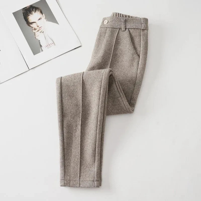 Pantalon Femme Laine Taille Haute Velours Hiver Chaud | MDN Store