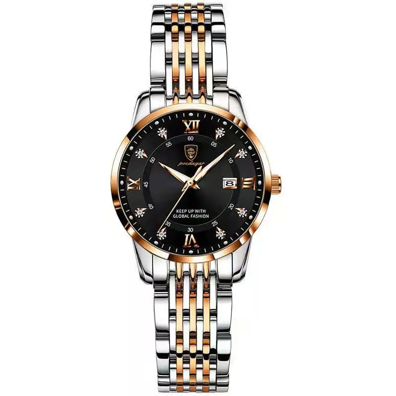 Montre Quartz Femme Luxe Acier Inoxydable Chiffres Romains Lumineuse | MDN Store 25