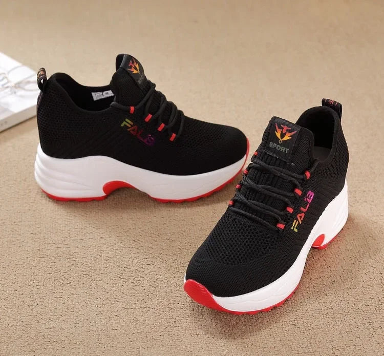 Baskets Femme Tricot Respirantes Talon Compensé | MDN