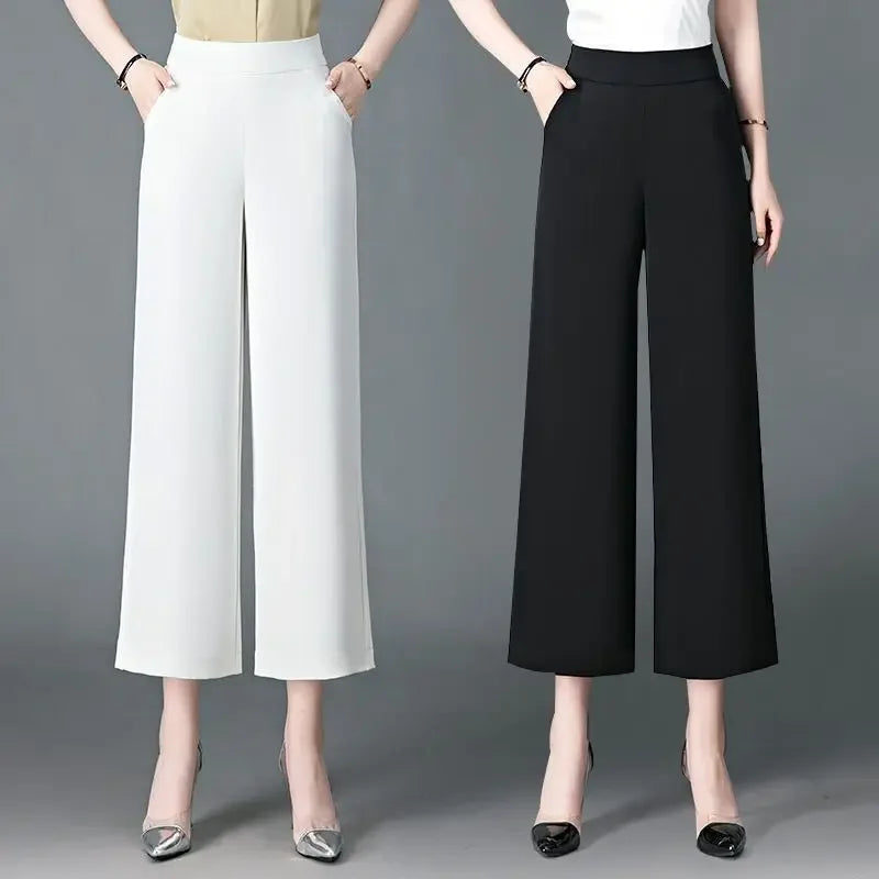 Pantalon Large Soie Glacée Blanc Femme | MDN Store