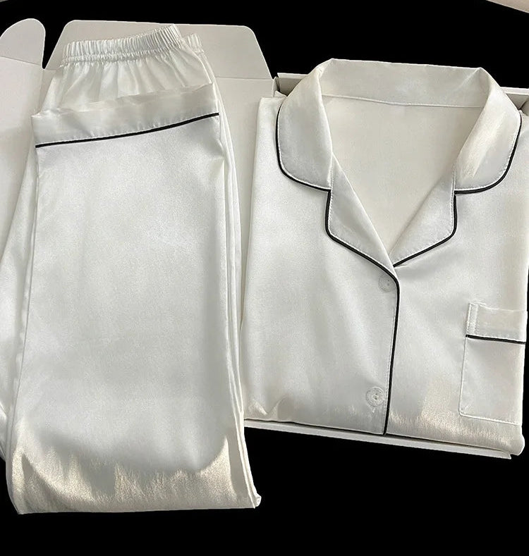 Pyjama Satin Soie Uni 2 Pièces | MDN Store