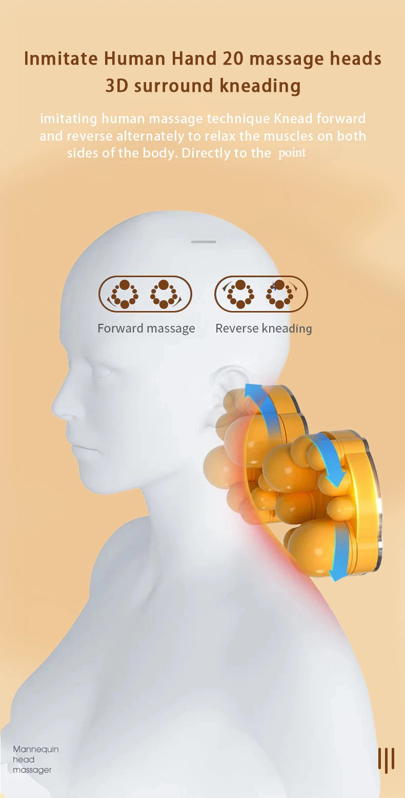 Masseur Cervical Électrique Shiatsu Chauffant Nuque Épaules | MDN Store