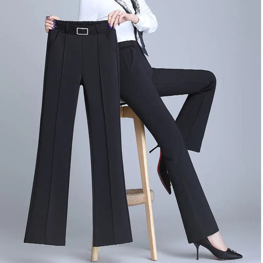 Pantalon Femme Évasé Taille Haute Diamants Élégant Bureau Printemps Automne | MDN