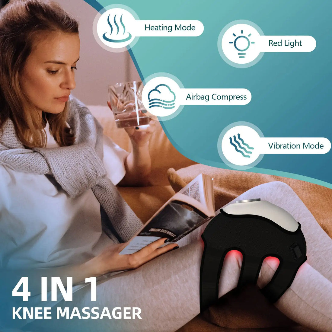 Masseur Genou Chauffant Infrarouge Vibration | MDN Store