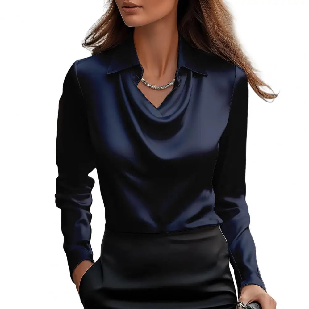 Chemise Femme Satin Col Revers Élégante | MDN Store