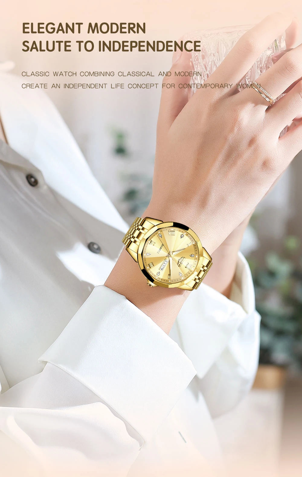 Montre Femme LIGE Luxe Acier Inoxydable - Étanche Lumineuse Date Quartz Cadeau | MDN