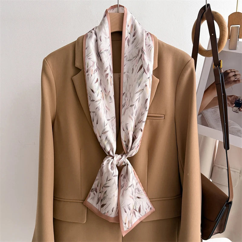 Foulard Soie Femme Long Étroit Fleurs | MDN Store