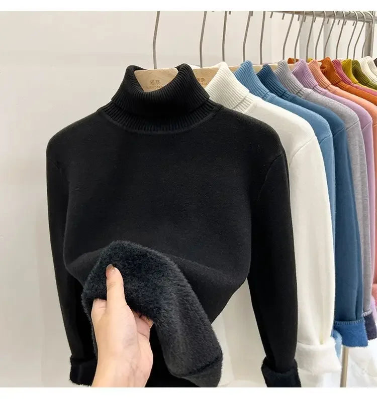 Pull Col Roule Femme Polaire Epais Manches Longues 8 Coloris | MDN Store