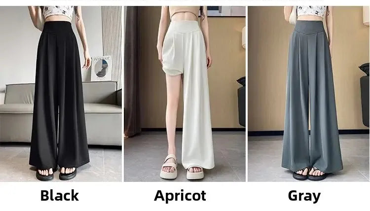 Pantalon Femme Taille Haute Large Gris | MDN Store