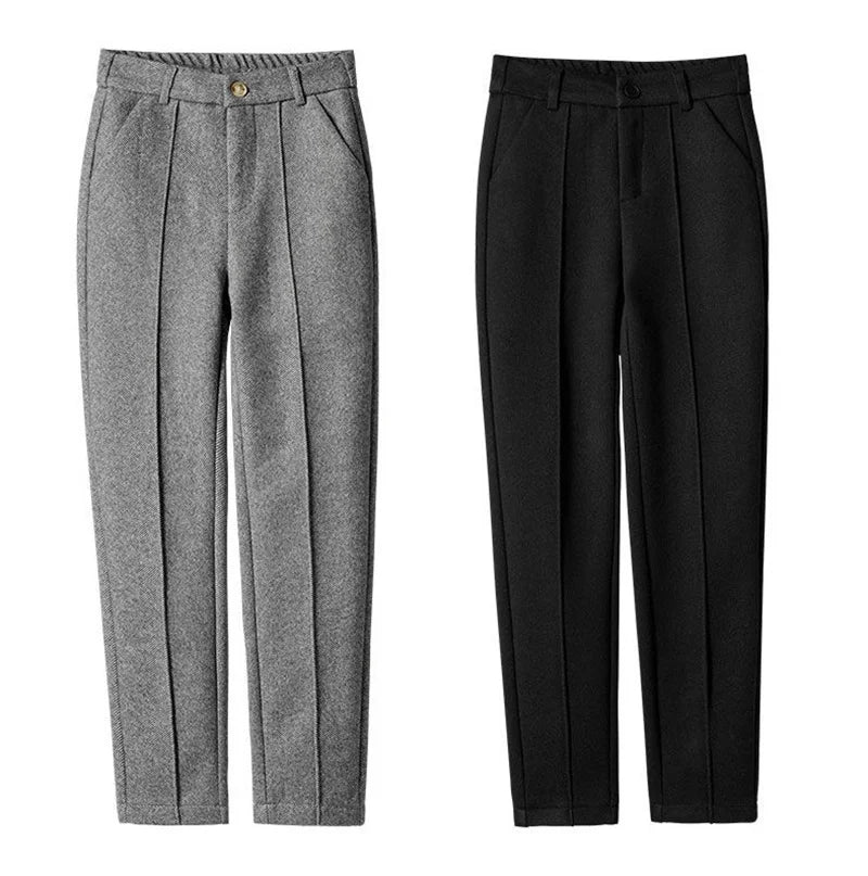 Pantalon Femme Laine Taille Haute Velours Hiver Chaud - MDN