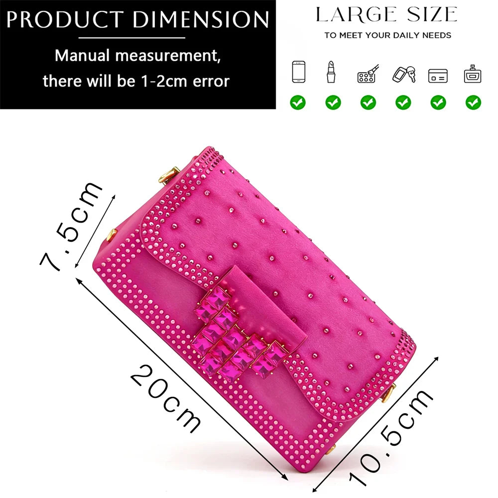 Escarpins Strass Bout Pointu Femme Ensemble Sac Soirée Mariage | MDN Store 25