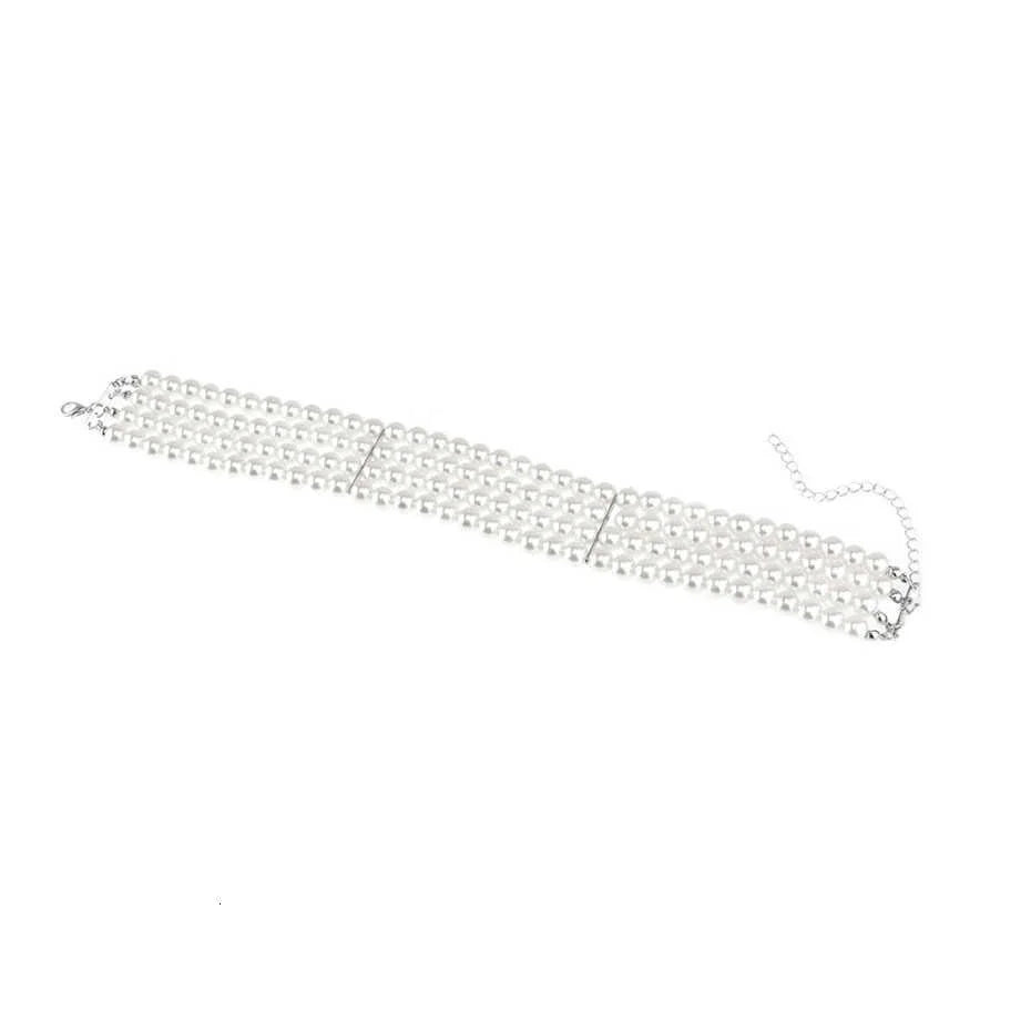 Collier Ras-de-Cou Perles Blanches Métal | MDN Store