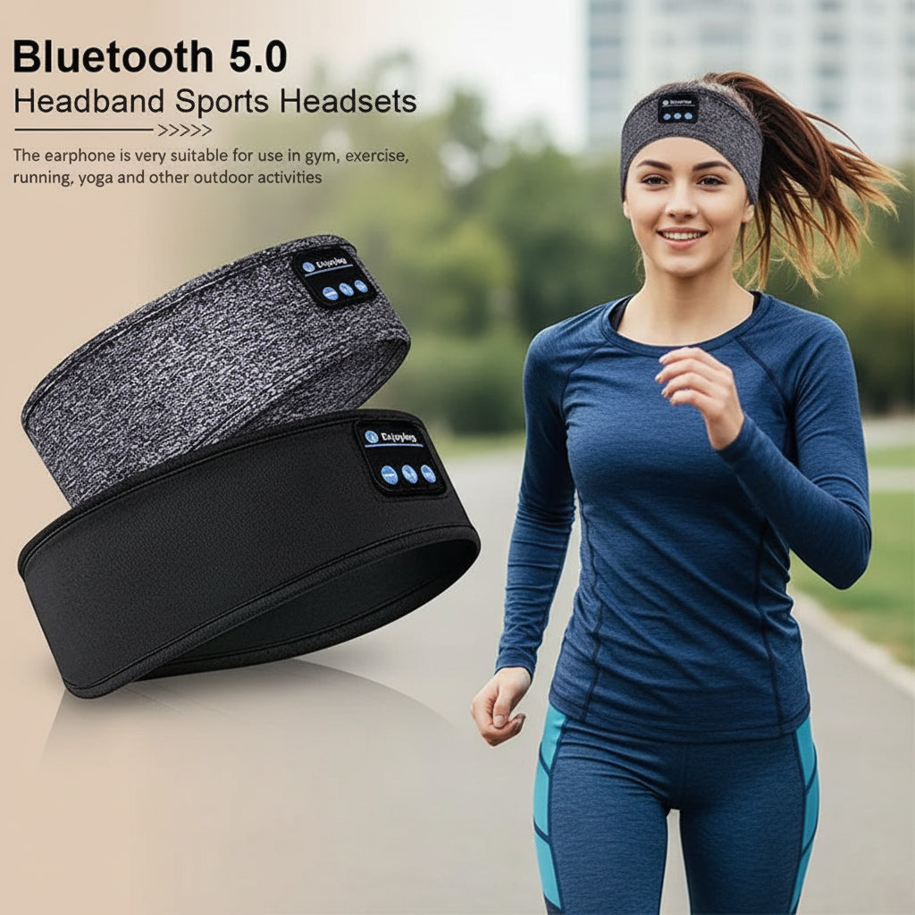 Bandeau Bluetooth Sport Sommeil Écouteurs Sans Fil Masque Yeux Musical | MDN