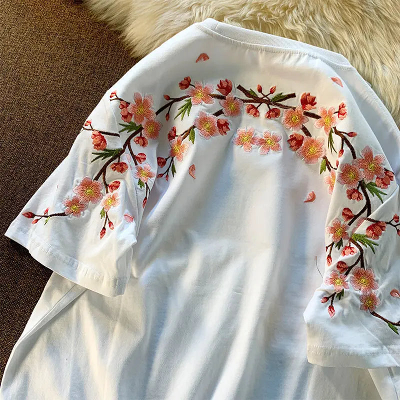 T-Chemise Broderie Cerisiers Femme | MDN Store