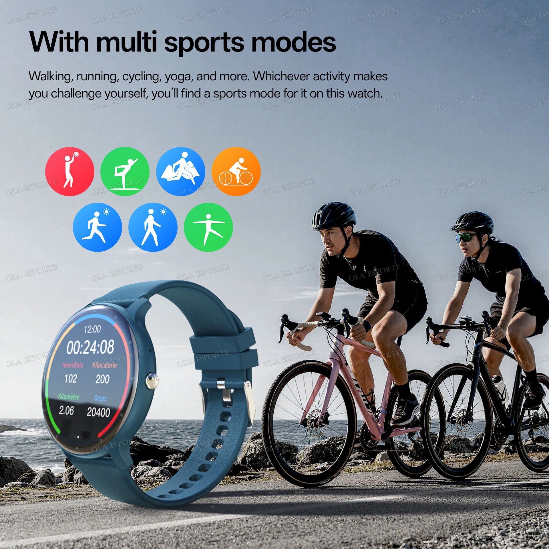 Montre Connectee Femme Sport Fitness Bluetooth IP67 Ecran Tactile | MDN Store 25