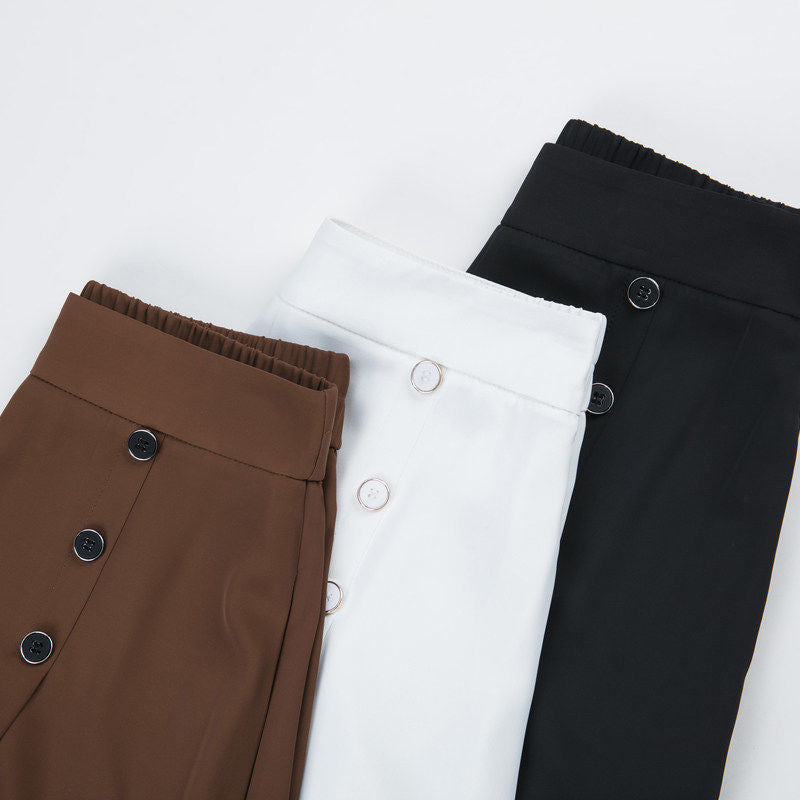 Pantalon Large Femme Vintage Café Taille Haute | MDN Store
