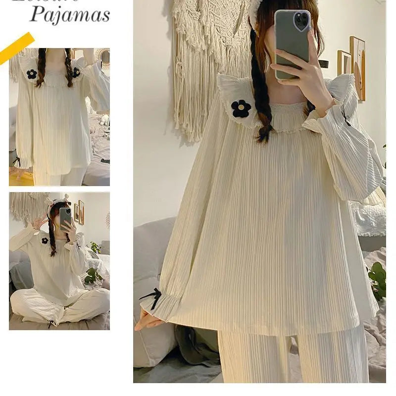 Pyjama Femme Nœud Princesse 2 Pièces Printemps Automne | MDN