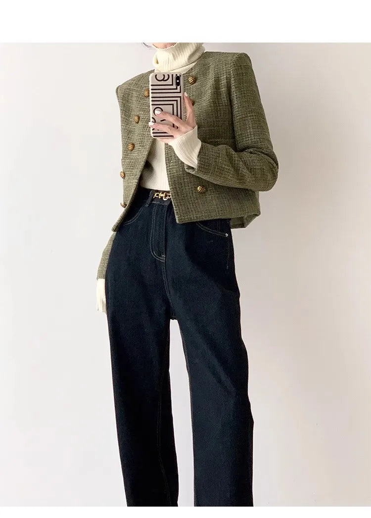 Veste Courte Vintage Pois Style Français | MDN Store