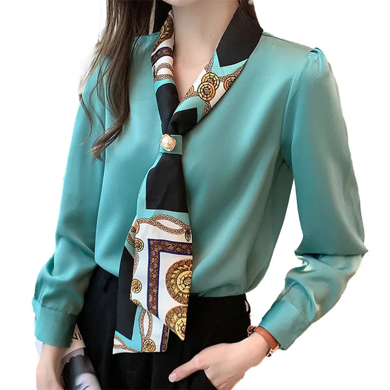 Chemise Mousseline Noeud Femme Col V | MDN Store