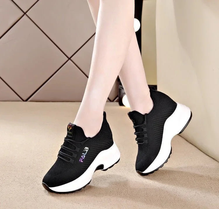 Baskets Femme Tricot Respirantes Talon Compensé | MDN