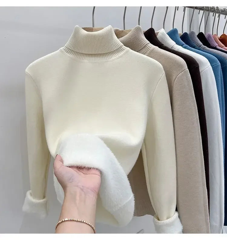 Pull Col Roule Femme Polaire Epais Manches Longues 8 Coloris | MDN Store