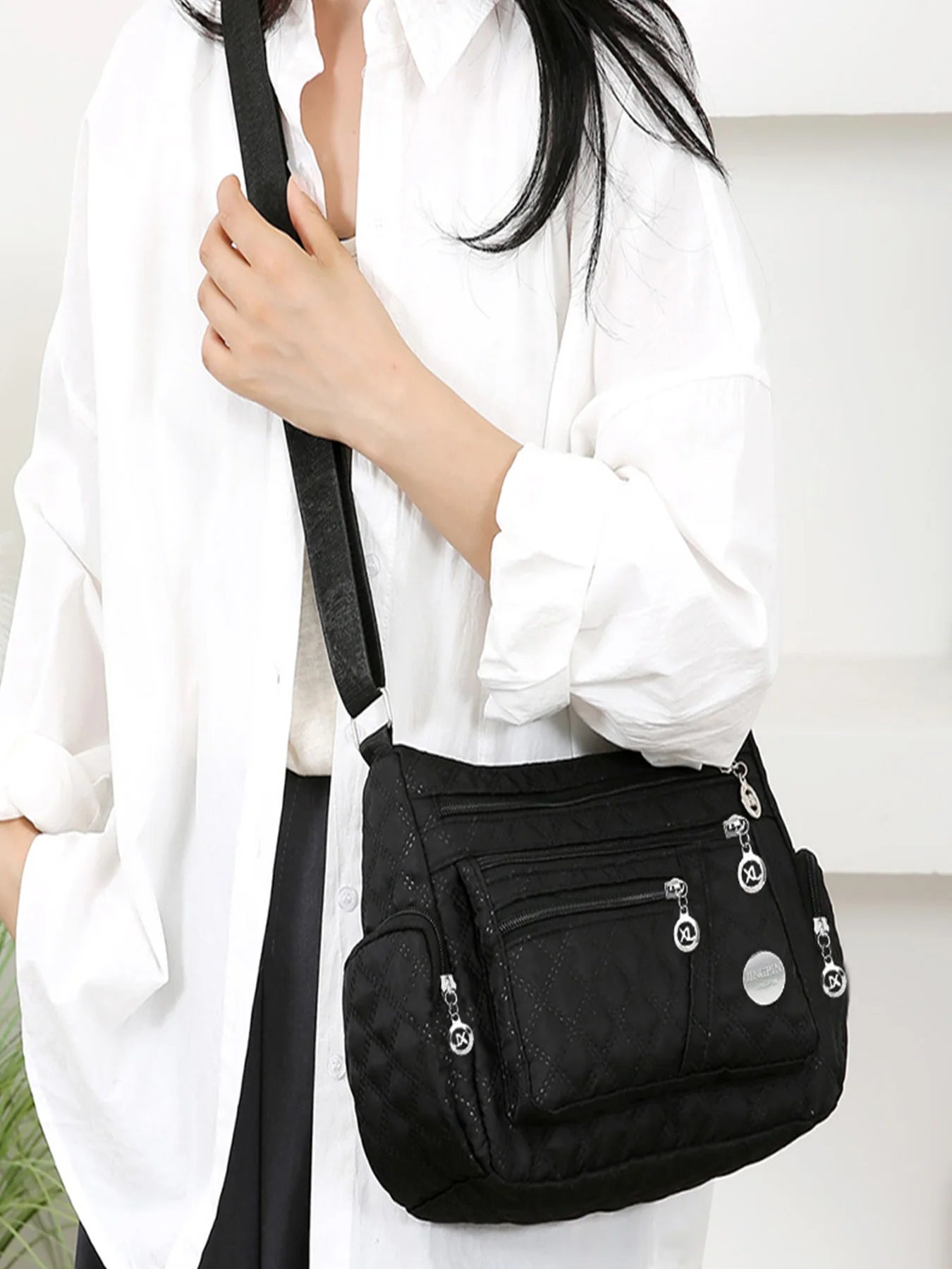 Sac Bandouliere Carre Unisexe Nylon Grande Capacite Style Oxford | MDN Store 25