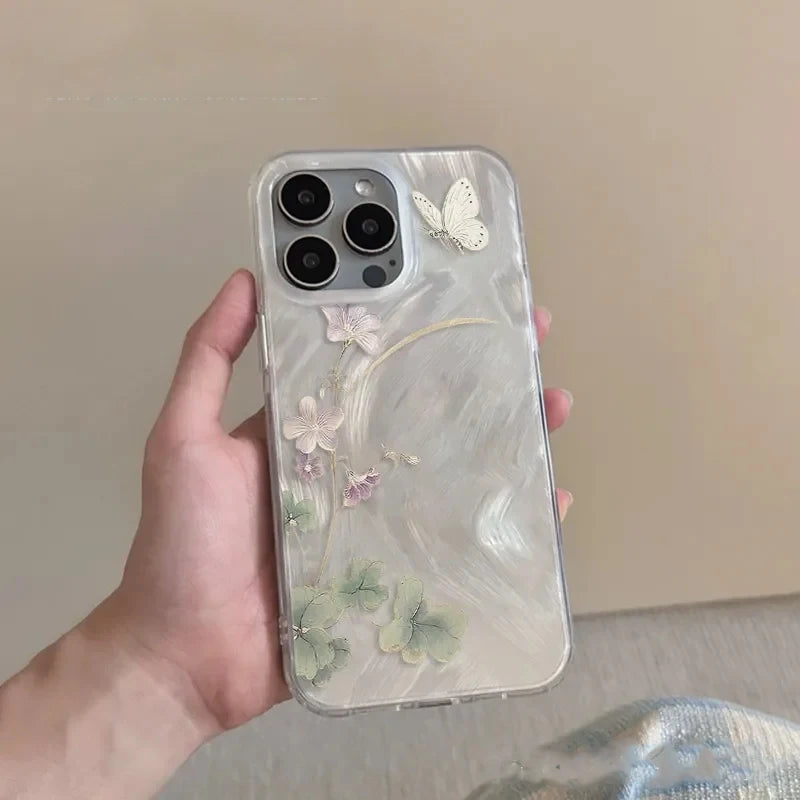 Coque iPhone Papillon Fleur Couple 16 15 14 13 12 11 Pro Max | MDN Store