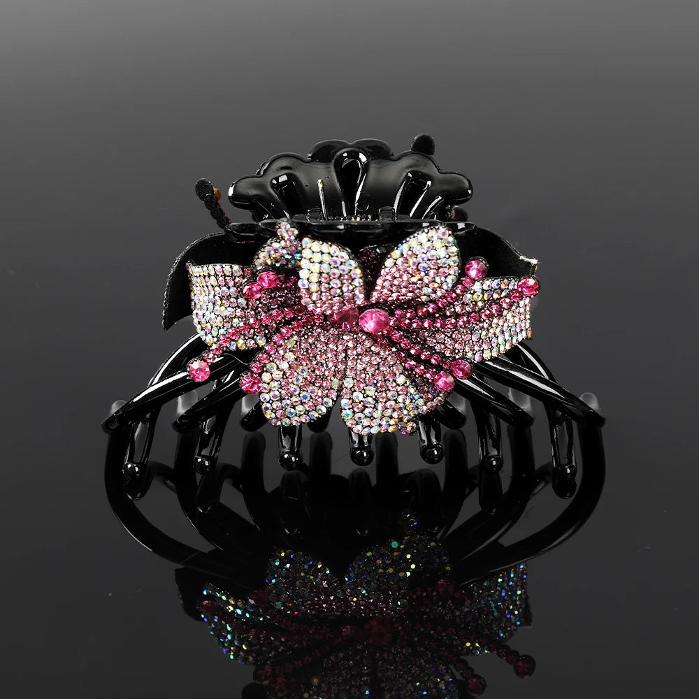 Pince Cheveux Fleur Strass Luxe Coréenne - Barrette Crabe Élégante | MDN Store