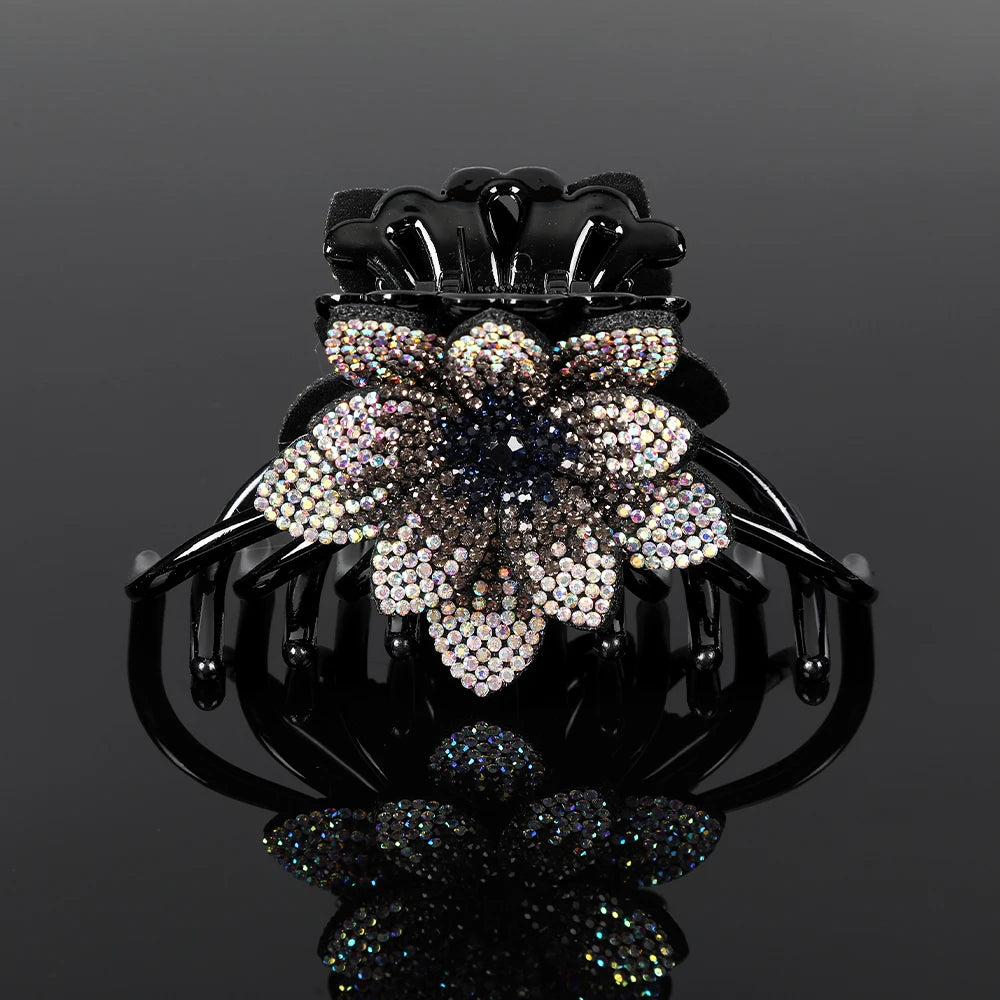 Pince Cheveux Fleur Strass Luxe Coréenne - Barrette Crabe Élégante | MDN Store