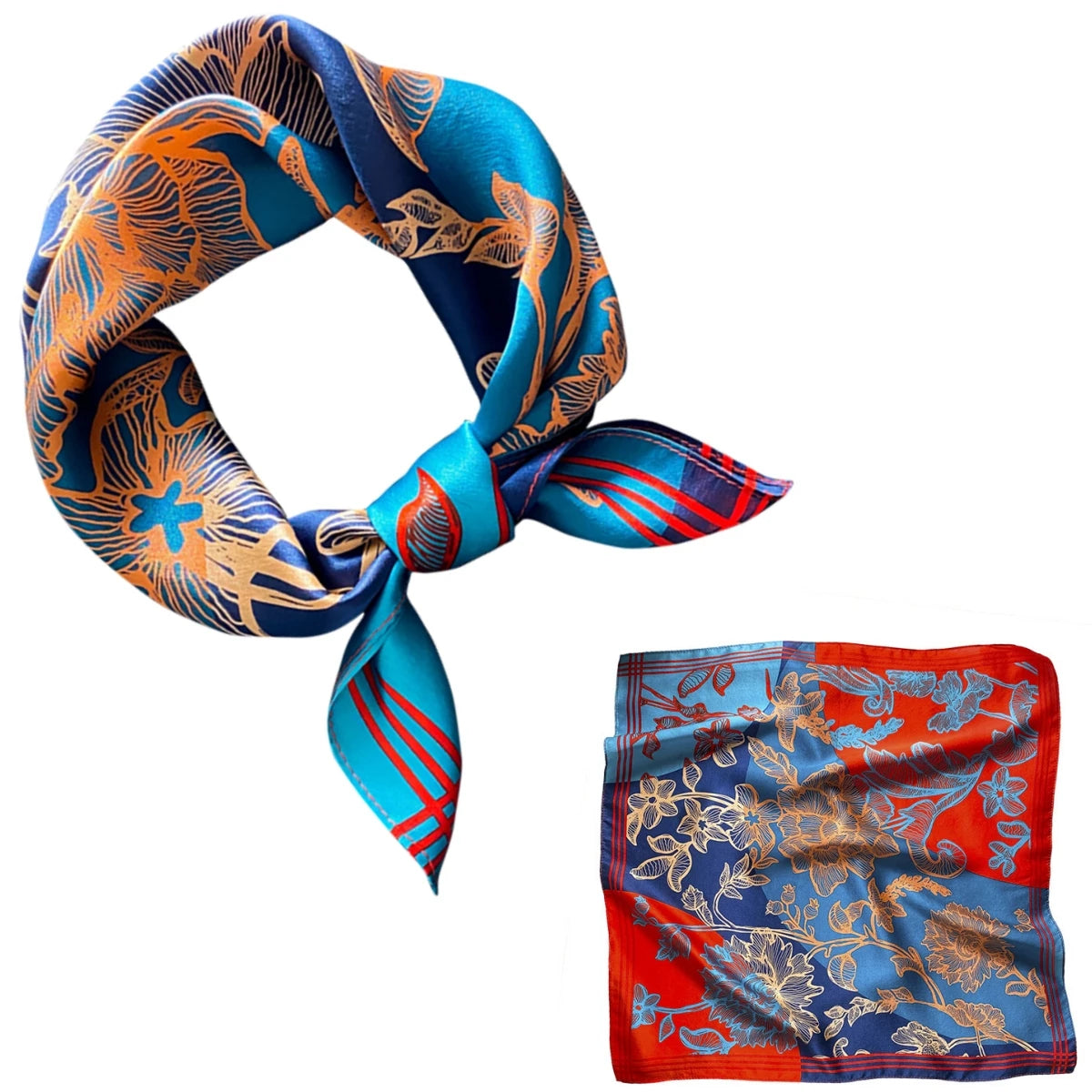 Foulard Carré Soie Mûrier 100% Floral 53cm Femme | MDN Store