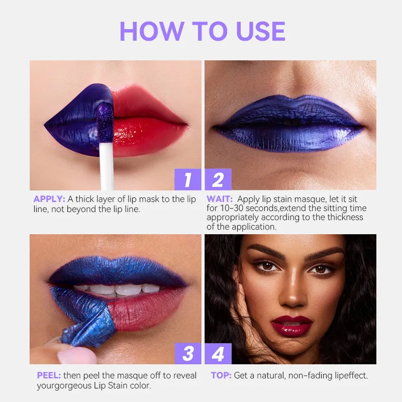 Teinture Lèvres Peel Off Tattoo Coréen Waterproof Longue Tenue Rose Rouge | MDN