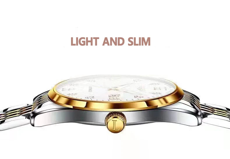 Montre Quartz Femme Luxe Acier Inoxydable Chiffres Romains Lumineuse | MDN Store 25