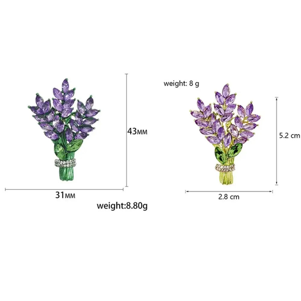 Broche Lavande Cristal Strass Pin Fleur Élégant | MDN