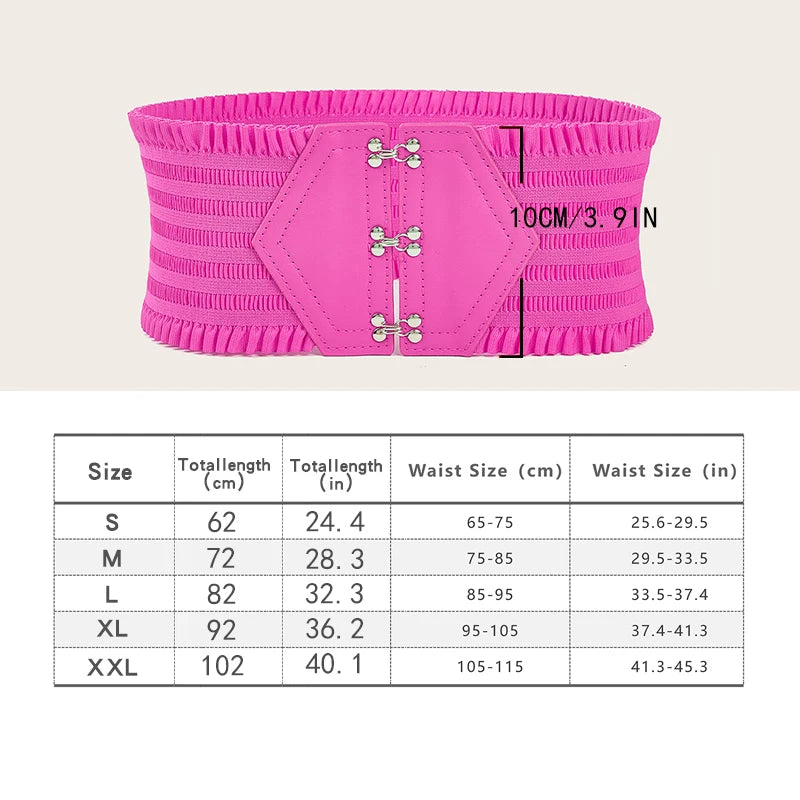 Ceinture Large Élastique Triple Boucle Volants Femme - Ceinture Robe Décorative Ajustable | MDN