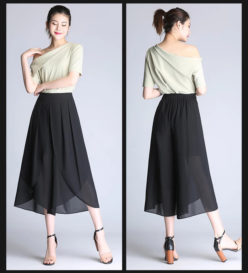 Pantalon Large Mousseline Taille Haute | MDN Store